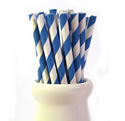 Paper Straws - Bright blue stripe