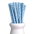 Paper Straws - Swiss dot pale blue