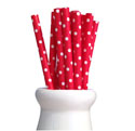 Paper Straws - Swiss dot red